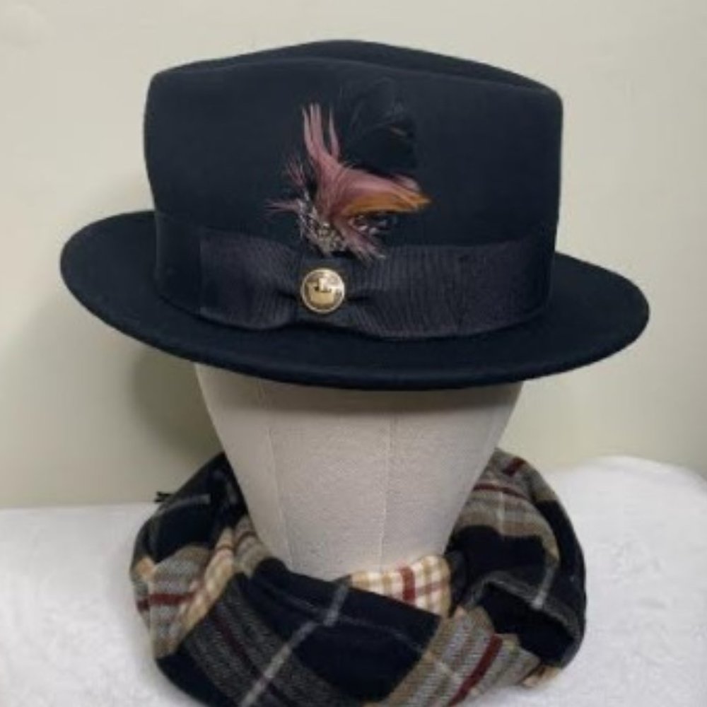 Goorin Bros Black Wool Banded Hat Sz L